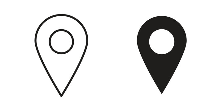 Map marker icon. simple thin line icon vector illustration pack on white