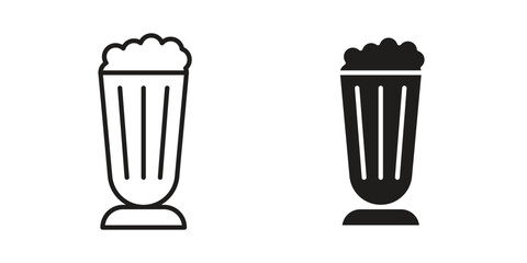 Milk shake icon. simple thin line icon vector illustration pack on white