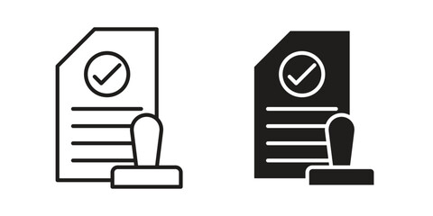 Permit icon. simple thin line icon vector illustration pack on white