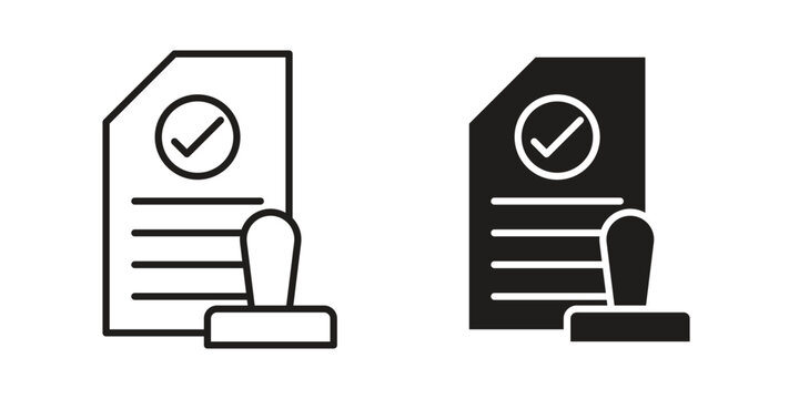 Permit icon. simple thin line icon vector illustration pack on white