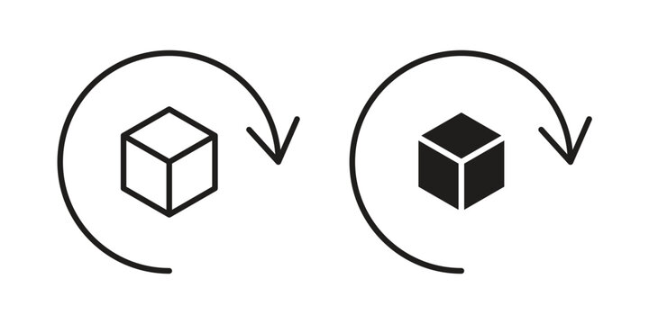 Return purchase icon. simple thin line icon vector illustration pack on white