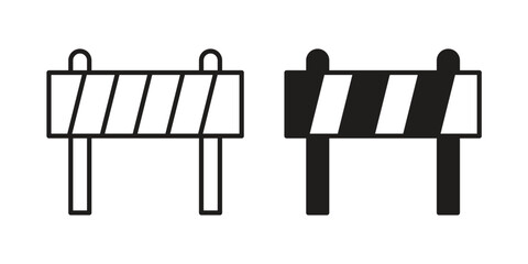 Roadblock icon. simple thin line icon vector illustration pack on white