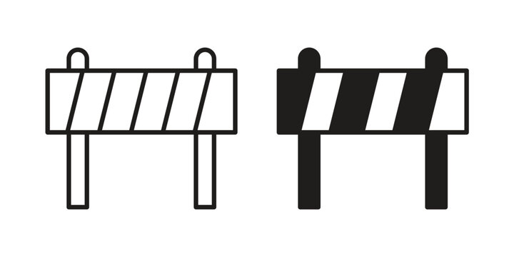 Roadblock icon. simple thin line icon vector illustration pack on white