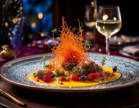 degustation or tasting menu at fancy Michelin star restaurant. whimsical fantastic dish meal.jpg