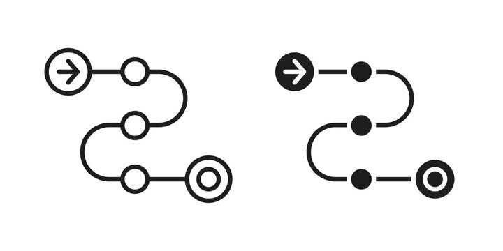 Roadmap icon. simple thin line icon vector illustration pack on white
