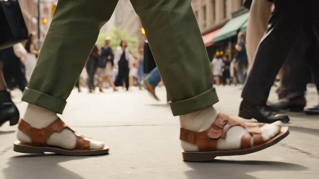 Person walking on city street