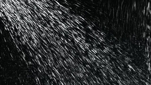 Closeup of falling water droplets