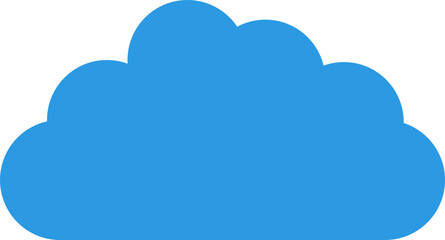 Fototapeta premium Simple blue cloud icon against a black background, representing weather or digital storage