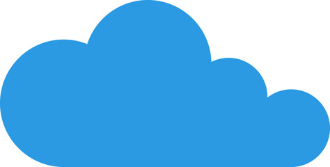 Obraz premium Simple bright blue cartoon cloud shape on a transparent background for design