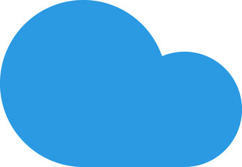 Obraz premium Bright blue cloud shape against a stark black background, abstract and minimalist design