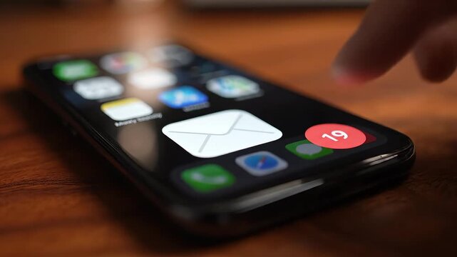 Smartphone on wooden surface