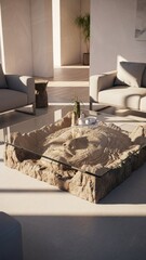 Modern living room interior design with coffee table