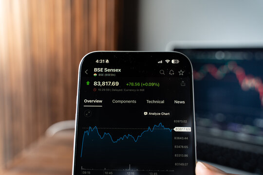 Bombay Stock Exchange or BSE logo is displayed on the screen of a smartphone, in Bangalore, India, on February 12, 2026