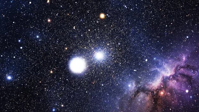  Night starry skies with twinkling or blinking stars motion background. Looping seamless spac