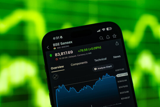 Bombay Stock Exchange or BSE logo is displayed on the screen of a smartphone, in Bangalore, India, on February 12, 2026