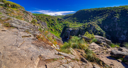 Pozo de los Humos Waterfall Walking Route, Arribes del Duero Natural Park, SPA, SAC, Biosphere Reserve, Salamanca, Castilla y Le&oacute;n, Spain, Europe