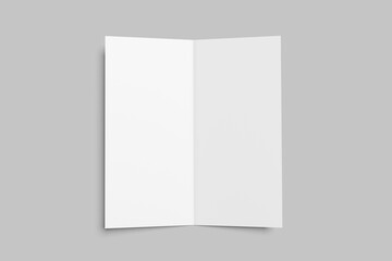 Bi-fold brochure mock-up. 3D render illustration
