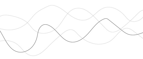 Technology abstract lines on white background. Undulate Grey Wave Swirl, frequency sound wave, twisted curve lines with blend effect