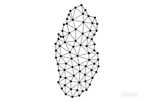 Qatar network map with connected black nodes