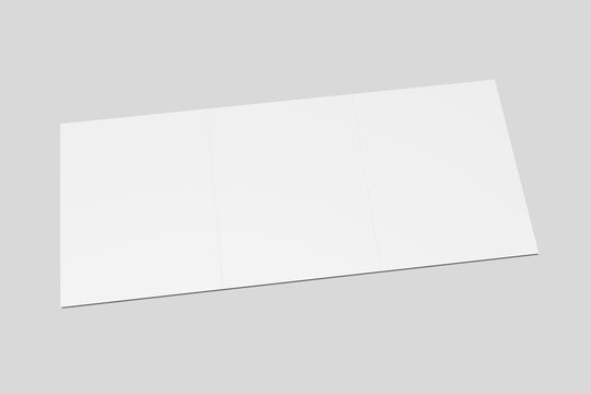 blank trifold brochure mockup.  3D rendering object
