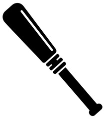 Naklejka premium Black telescopic baton expanded icon for law enforcement and security