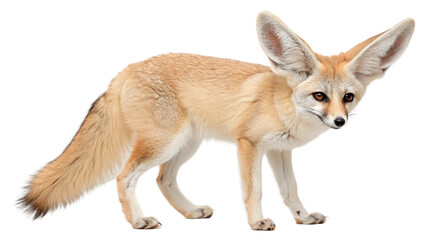 Fennec fox stands isolated on transparent background