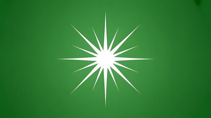 Obraz premium White starburst light effect isolated on green background