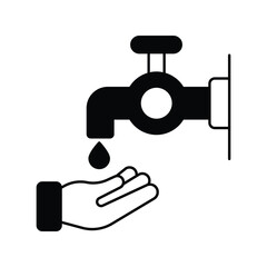 Wudu icon with white background vector stock illustration