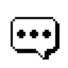 Pixel Art White Speech Bubble with Three Black Dots 