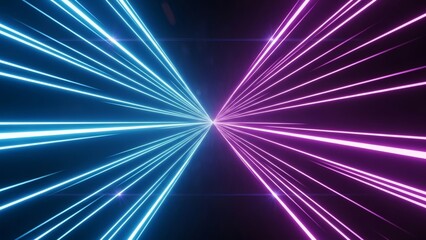 Vibrant Neon Light Beams in Motion.