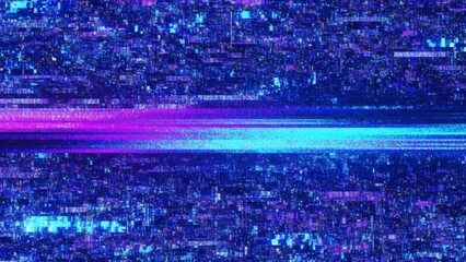 Vibrant Neon Light Trails in Dark Space.