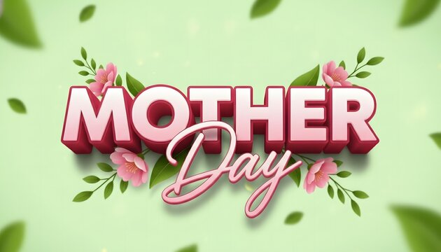 Mother day greeting with floral design