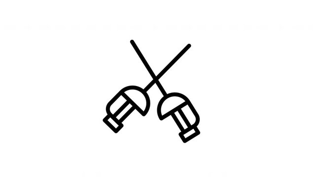 Fencing Animated Icon &ndash; Sword Combat Sports Motion Graphic