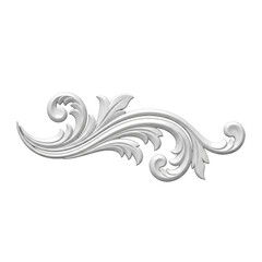 Fototapeta premium Elegant silver decorative scroll with intricate floral design elements isolated on transparent background