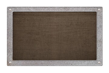 metal frame with brown texture inside