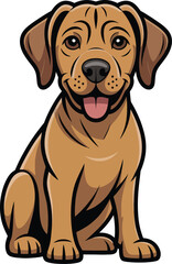 Obraz premium Cute cartoon a illustrator vector Rhodesian Ridgeback