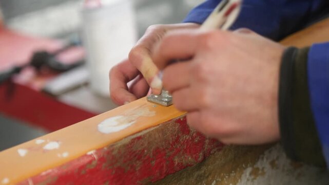 Marking rowlock socket outline on fiberglass boat gunwale
