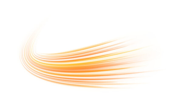 Futuristic orange road glows intensely on a dark background. Light trails follow sharp turns, radiating speed. Sparks flare and scatter, emphasizing motion. The highway stretches endlessly, filled wit