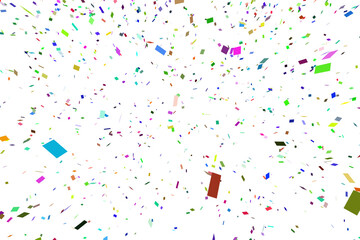 Digital png illustration of many colourful small flying cards on transparent background