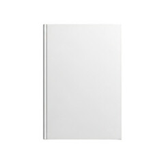 A white book with a plain cover on a white background isolated on transparent background