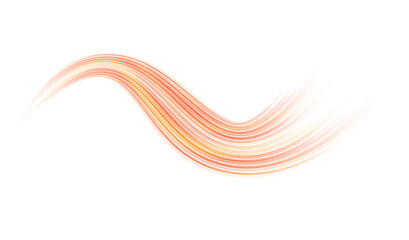 Obraz premium Vibrant orange highway cuts through the night cityscape. Neon trails flow along curves, shimmering with kinetic energy. Sparks fly from edges, highlighting speed. Dark surroundings enhance brightness