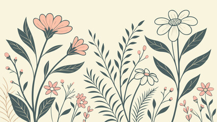 Fototapeta premium seamless pattern with flowers