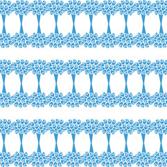 Digital png illustration of blue floral pattern on transparent background