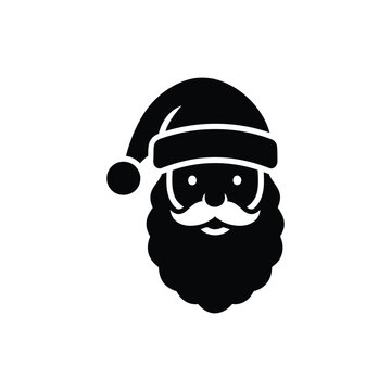 santa claus with a beard silhouette