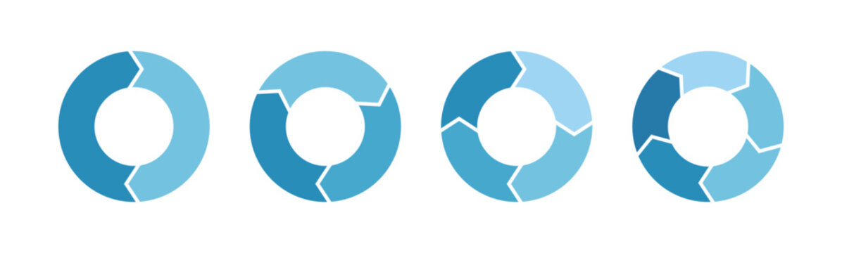 サイクル矢印・循環図のイラスト　青