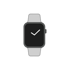 Cartoon Style Smart Watch on White Background