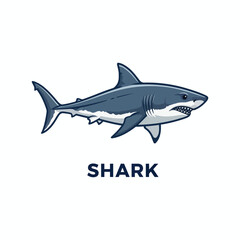 Obraz premium Fierce Shark Cartoon Vector Art