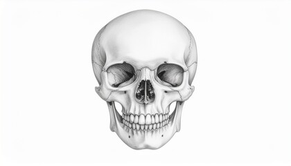 Obraz premium Human Skull Sketch Close Up Illustration