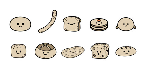 Bread Cute Illustration Set