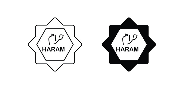 Haram set icon with white background vector stock illustration